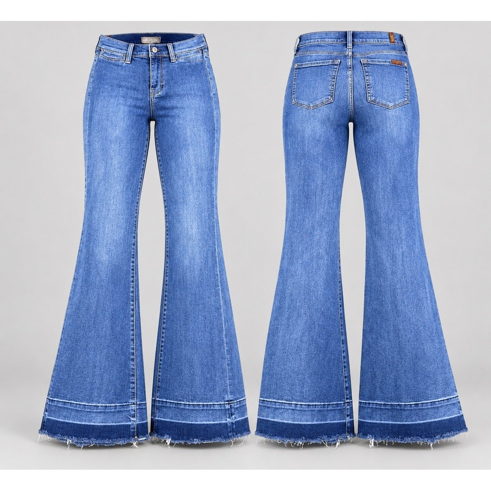 7 for all mankind Dojo BLAIR DARK Wash . Light Weight Bootcut Jeans Sz 27x33"